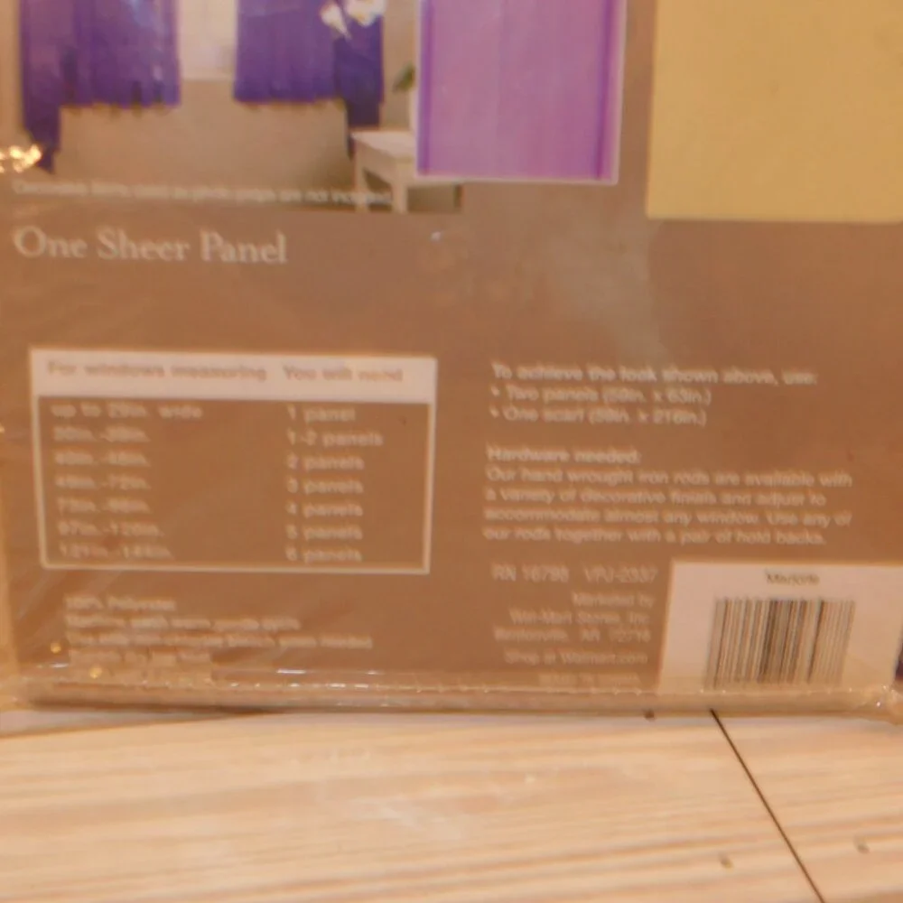 HomeTrends Sheer Panel   1 Panel  Purple Marjorie *